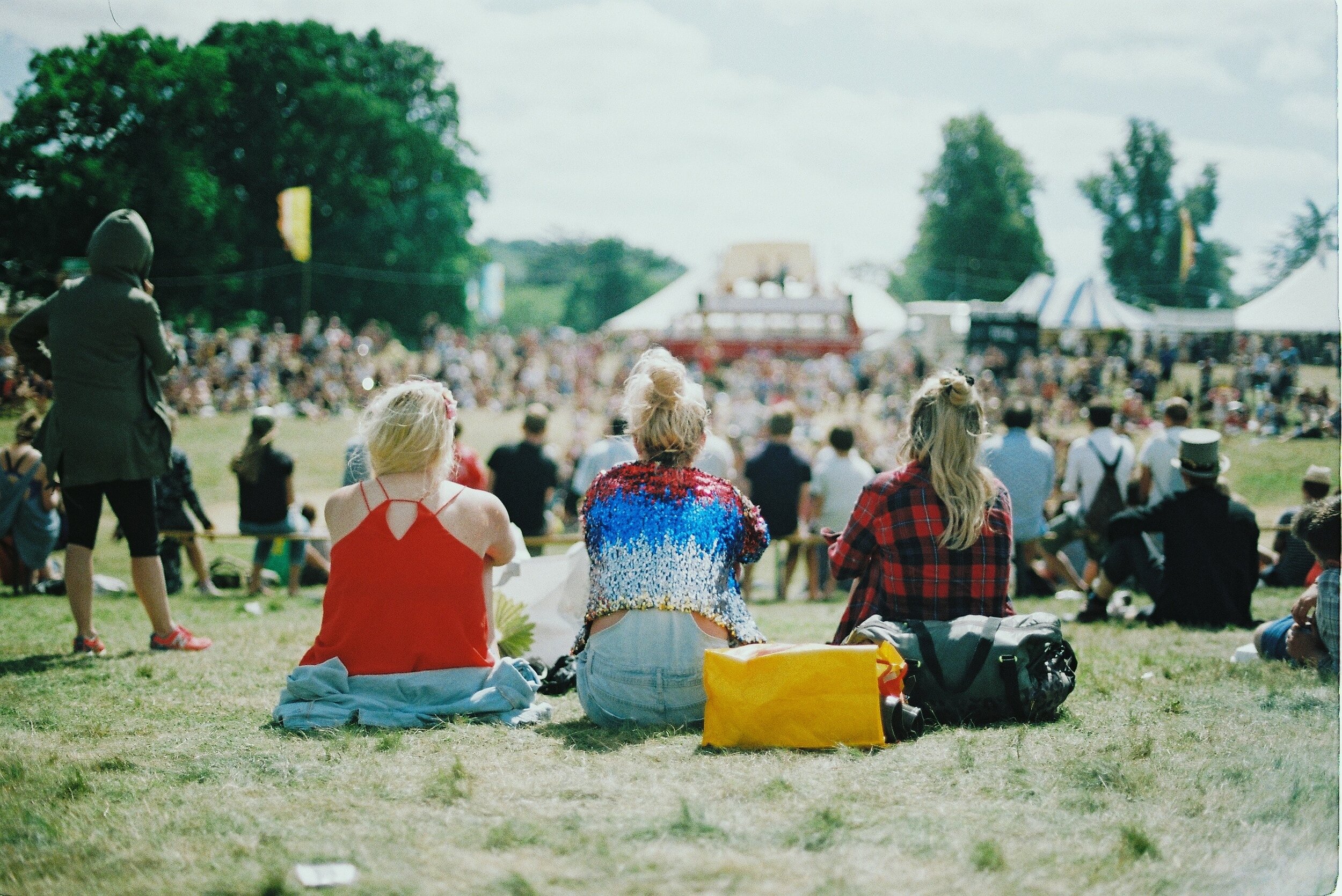 people sitting outside 